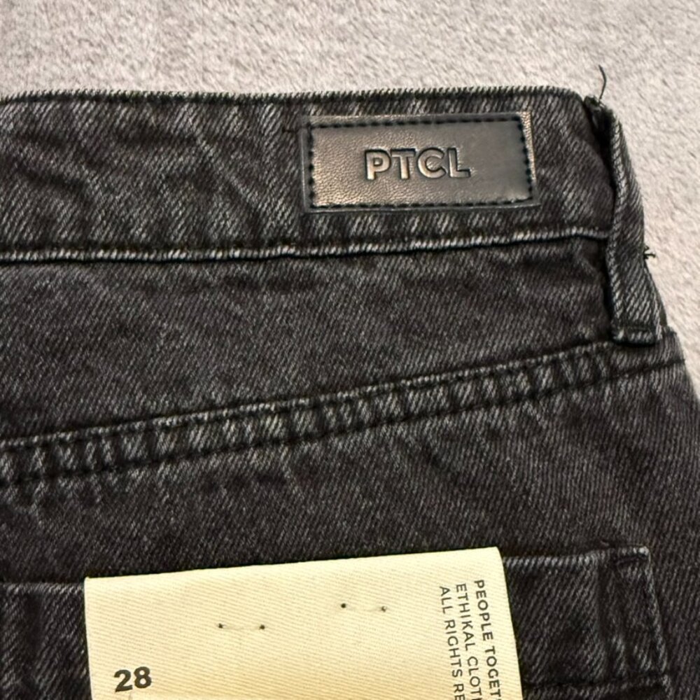 PTCL Black Rhinestone Cutout Jeans NWT High Rise Straight Leg Size 28 - Picture 7 of 13